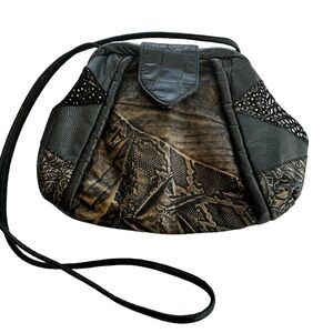 RARE: Park Avenue International Genuine Leather Vintage Animal Print Crossbody